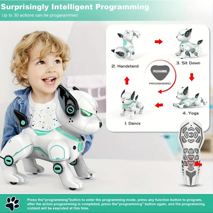 Robot Dog Toy for Kids Upgraded Intelligent Electronic Pet – AI Dialog Interaction Stunt Performance Programmable Behavior Interactive Companion STEM Birthday Halloween Christmas Gift Boys Girls