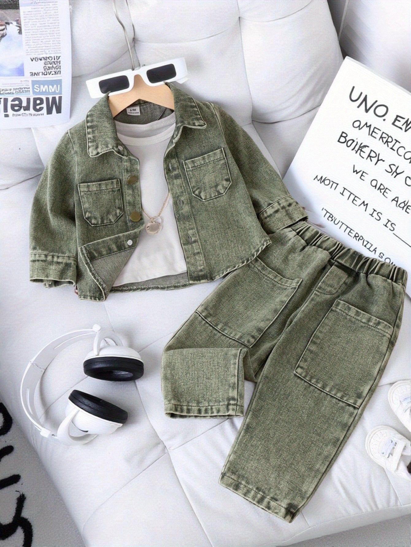 Baby Girls' Denim Jacket & Pants Set - 2-Piece
