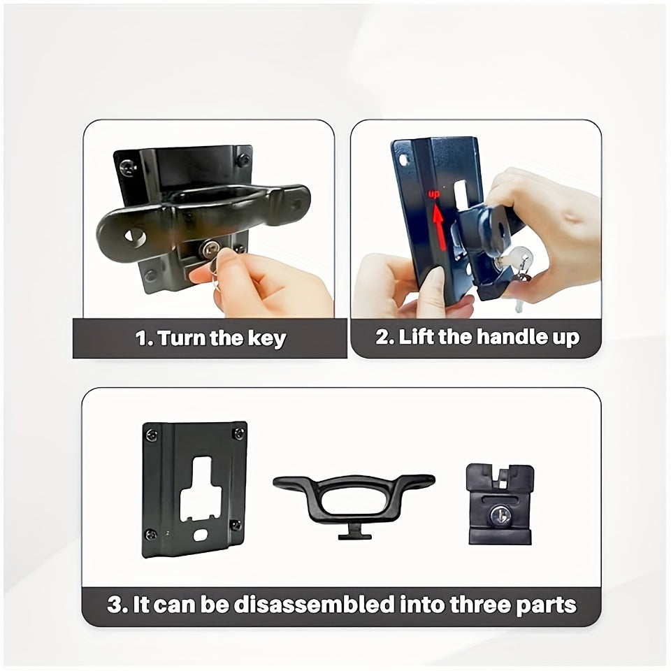 4pcs Set with Locking Buckle, for F150 F250 F350 and Raptor 2015-2024 Models, Truck Bed Cargo Securement Bracket, Anchor Clip Plate with Key Locking Anchor Replacement Accessories