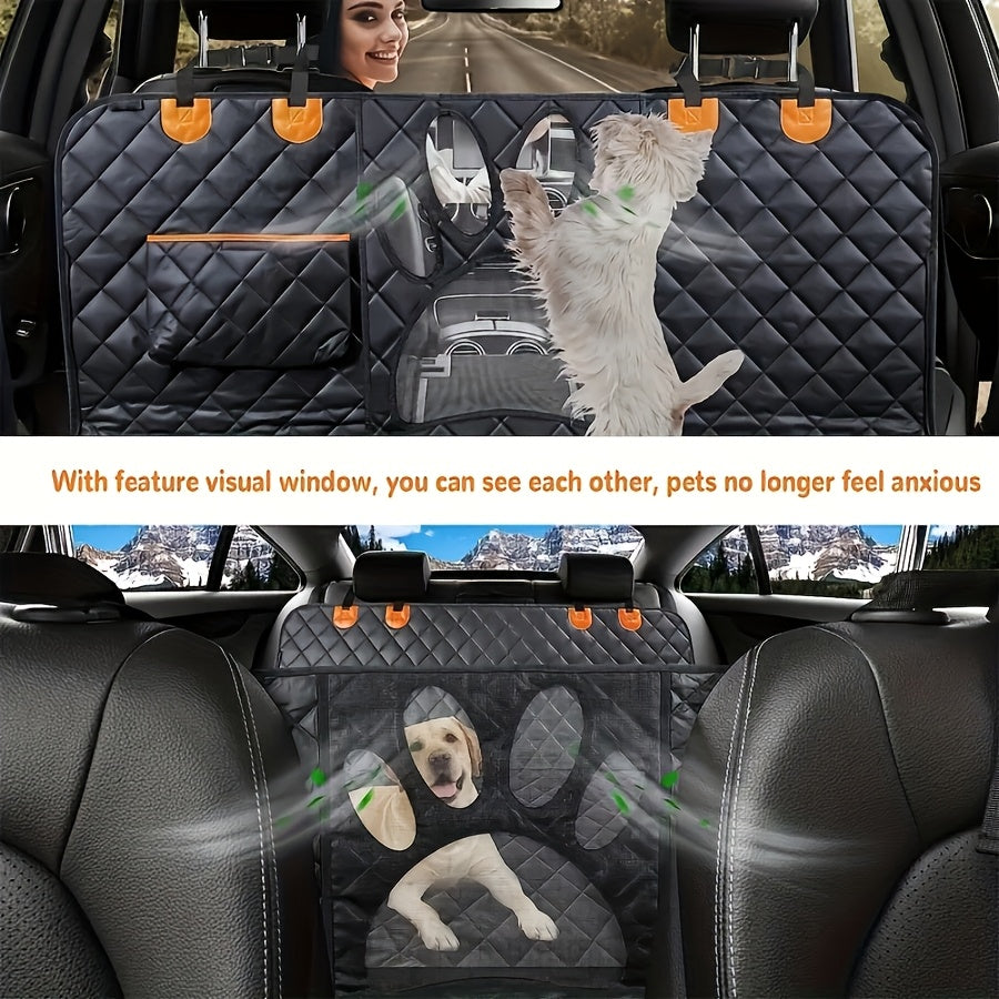 YVDKL Pet Dog Seat Cover, Hammock, Heavy-duty Scratch Resistant, Non Slip, Durable, And Soft Pet Rear Seat Cover, 600D Thick Durable Car Seat Cover, Suitable for Car, Truck, And SUV Pet Car Mats, Open Mesh Dog Car Seat Cushion