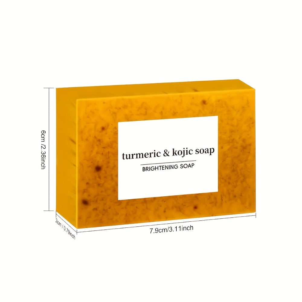 Kojic Acid Soap Bar 24-Pack Handmade — Lemon Turmeric Cold Process Bar Soap with Ginger Extract & Exfoliating Granules, Brightening Dark Spot Soap for Women, Face & Body Cleansing Gift Set