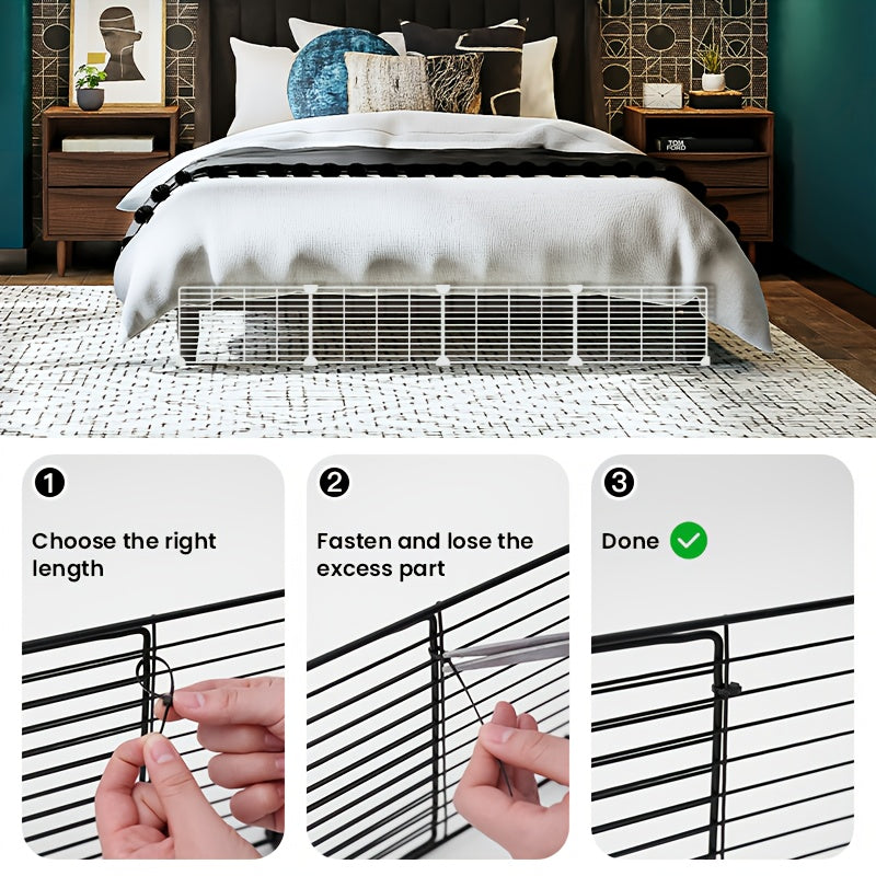 Under Furniture Pet Blocker – Easy-Install Sofa & Bed Gap Filler Fence to Stop Cats & Dogs Getting Under Furniture, Prevents Toys from Sliding Under, Safe Sturdy Material, Multi-Pack 10 & 20 Pcs, Black & White