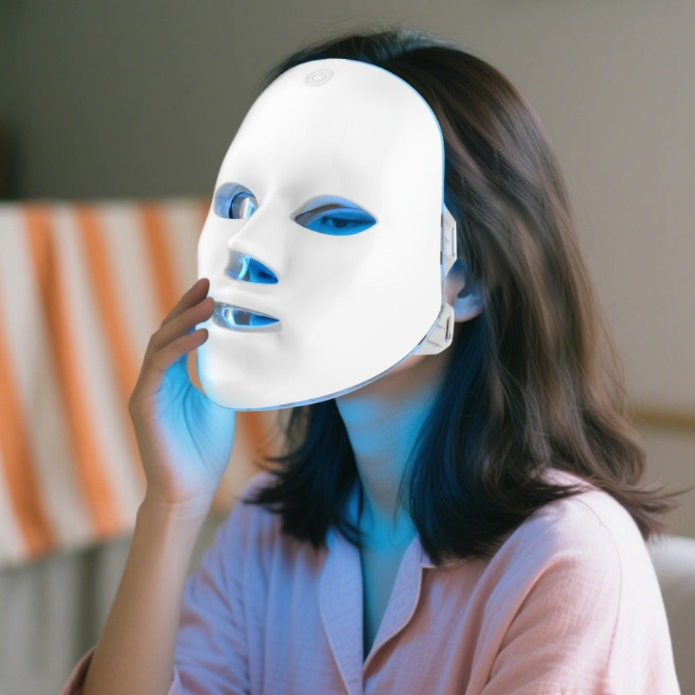 Portable 7-Color LED Facial Mask Device – USB Rechargeable Home Beauty Skincare Tool for Face Care, Anti-Aging & Acne, Perfect Gift for Girlfriend & Valentine's Day