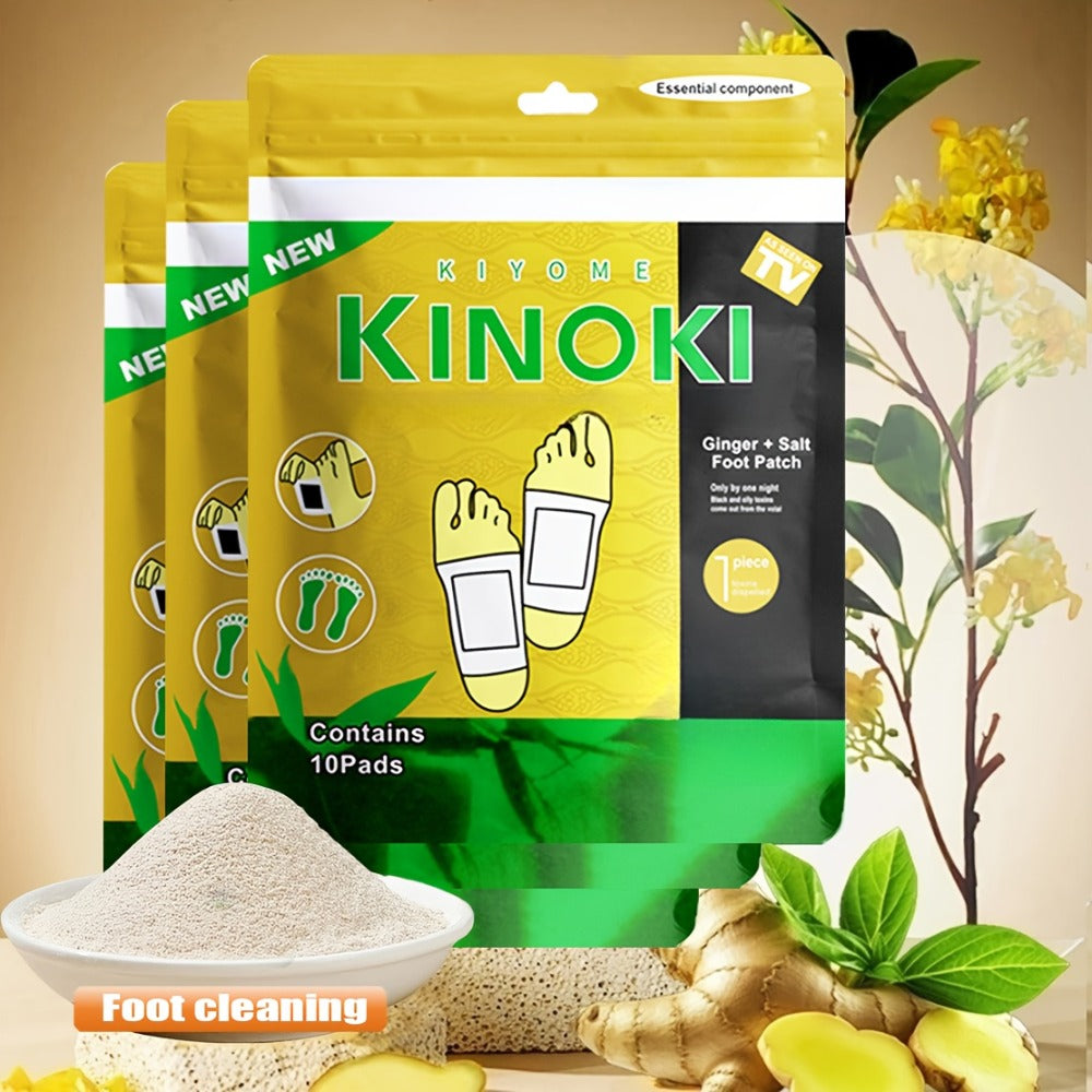 Foot Detox Pads 30 Pack Bamboo Vinegar Ginger Powder Natural Plant Ingredient Deep Cleansing Moisturizing Patches – Overnight Foot Massage Relaxation for Home Office Travel, Self-Care Wellness Gift