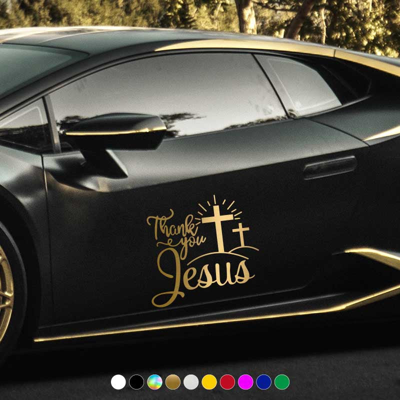 4 Car Stickers, Christian God, Car Body Bumper Vinyl Stickers Suitable for Cars, Laptops, Water Bottles, Motorcycles, Windows, Walls, Etc. (Default Size M)