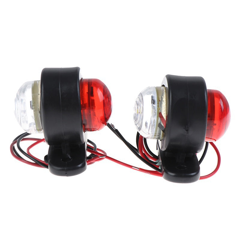 2pcs 12-24V Universal Side Marker Lights Double Side Lighting Indicator Lamp Warning Light for Truck, Without Battery