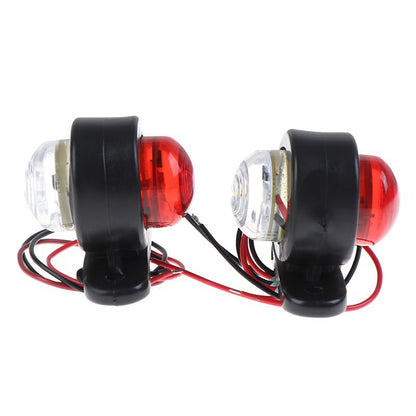 2pcs 12-24V Universal Side Marker Lights Double Side Lighting Indicator Lamp Warning Light for Truck, Without Battery