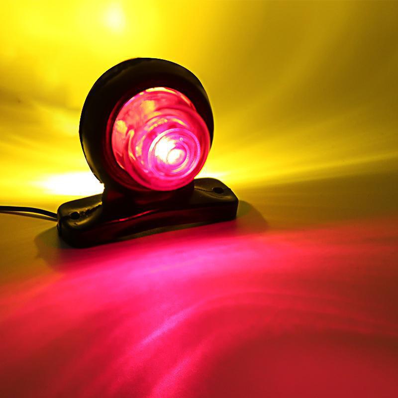 2pcs 12-24V Universal Side Marker Lights Double Side Lighting Indicator Lamp Warning Light for Truck, Without Battery