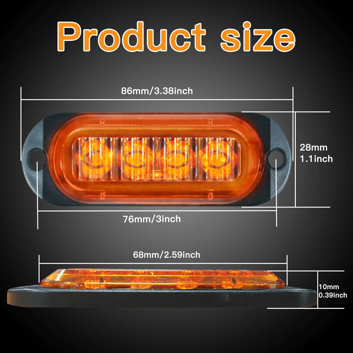 10pcs LED Side Indicator Lamps for Cars & Trucks - Amber/White/Red, 12-24V, High-Visibility External Lamps for Motor Vehicles, Motor Vehicle Lighting|Modern Truck Lamps|Durable Construction, Truck Accessories, Without Battery
