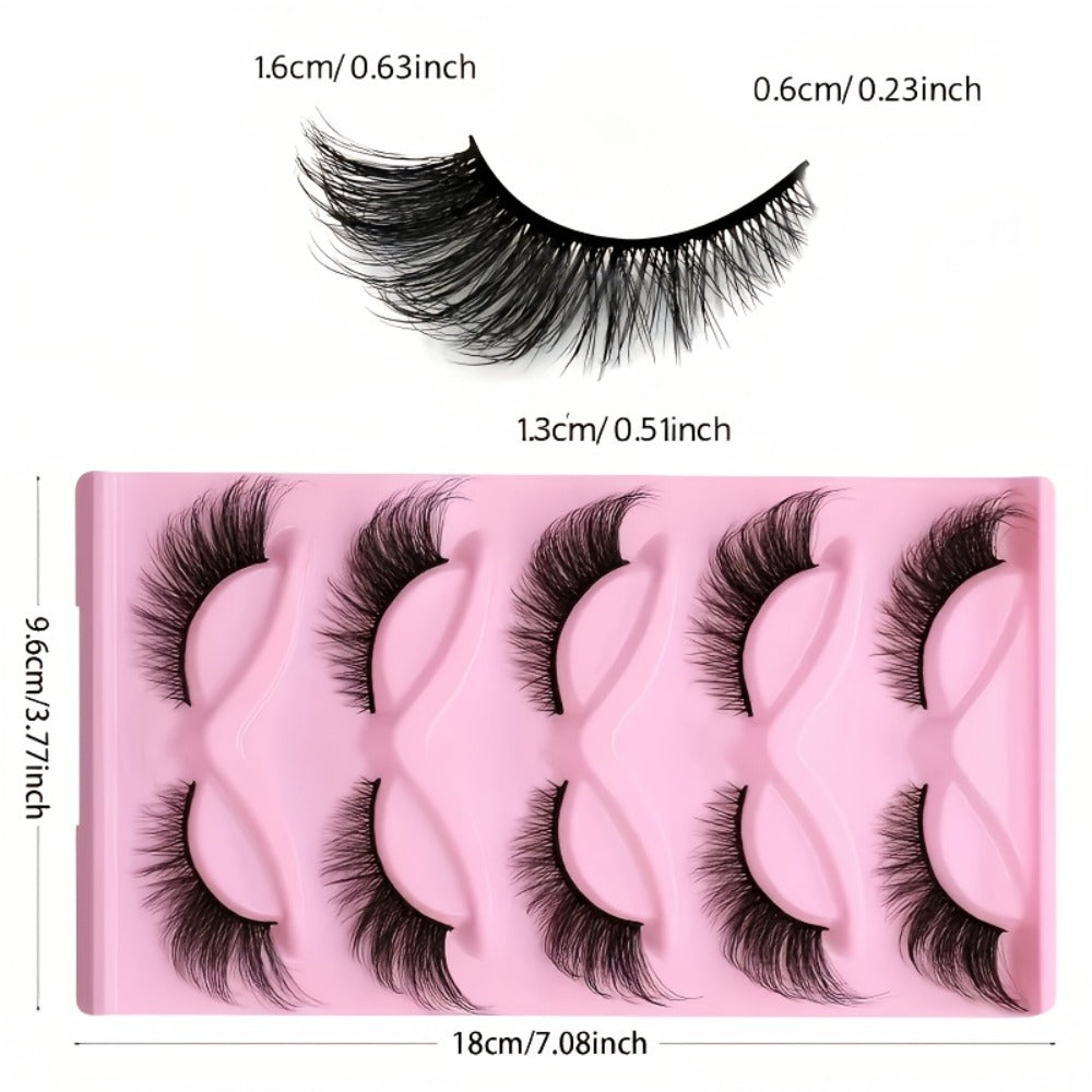 Wispy Cat Eye False Eyelashes 30 Pairs Long Voluminous Reusable Strip Lashes with Flexible Clear Band – Dramatic Eye Makeup for Parties, Date Night & Everyday Wear