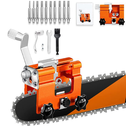 Chainsaw Sharpener Jig Kit – Portable Hand-Cranked Chain Saw Sharpening Tool with Aluminum Alloy Burrs | 1/3/5/10-Piece Sets for All Chain Saws