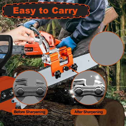 Chainsaw Sharpener Jig Kit – Portable Hand-Cranked Chain Saw Sharpening Tool with Aluminum Alloy Burrs | 1/3/5/10-Piece Sets for All Chain Saws