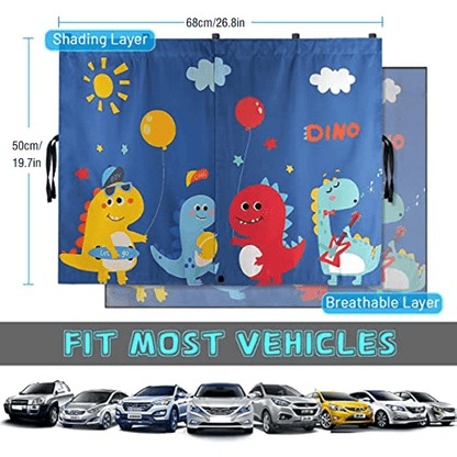 Car Window Shade, Magnetic Double Layer Car Sunshade for Side Windows, Car Window Curtain for Heat/UV Protection