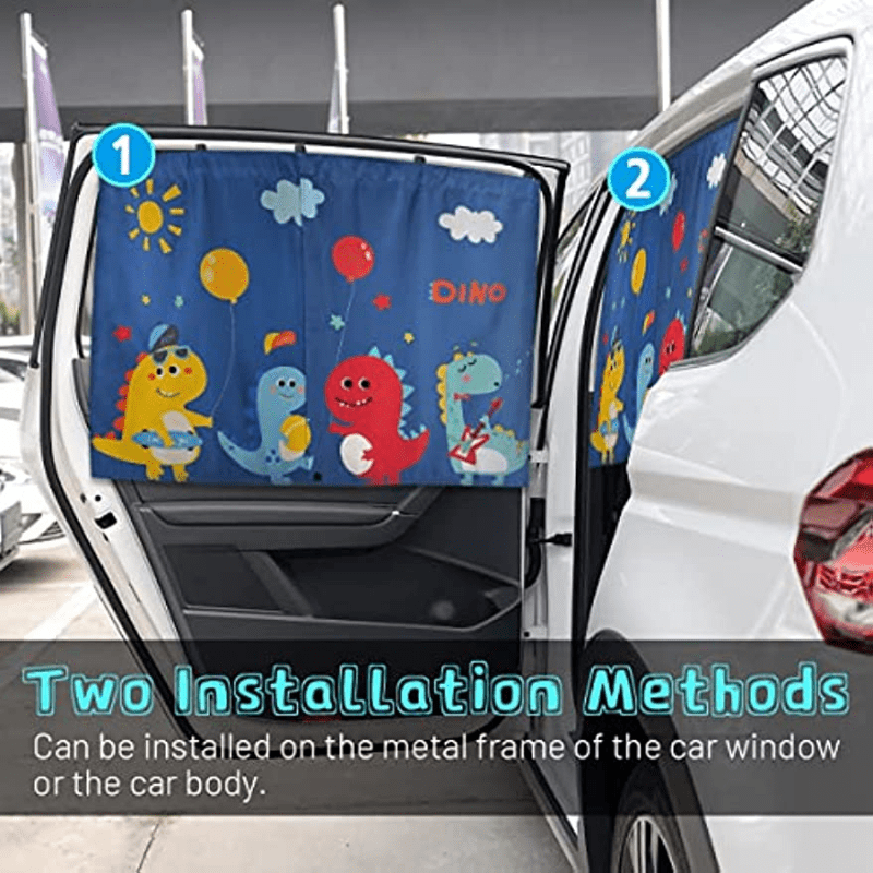Car Window Shade, Magnetic Double Layer Car Sunshade for Side Windows, Car Window Curtain for Heat/UV Protection