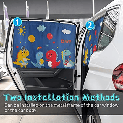 Car Window Shade, Magnetic Double Layer Car Sunshade for Side Windows, Car Window Curtain for Heat/UV Protection