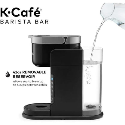Keurig K-Café Barista Bar Single Serve Coffee Maker – Hot & Iced Coffee, Cold Brew, Coffee Shot, Brew Over Ice, 3 Cup Sizes 8-12oz, 42oz Reservoir, K-Cup Compatible – Black, Certified Refurbished