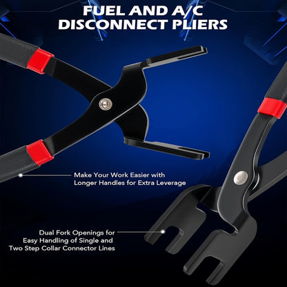 Fuel Line Disconnect Tool Set - 26pc Master Quick Disconnect Kit with AC & Transmission Disconnect Pliers for Fuel Line Removal, Automotive AC Fuel System Repair
