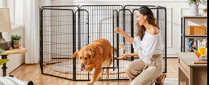 Dog Playpen Heavy Duty Foldable - 8 & 16 Panel Pet Exercise Pen for Large Medium Small Dogs, Portable Indoor Outdoor Puppy Pen for Yard Garden Camping RV, 24"/32"/40" Panel Height