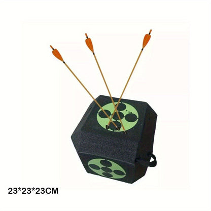 3D Archery Target Cube – Self-Healing Foam Multi-Faceted 23cm Block for Outdoor Backyard Range | Portable High-Density Target for Beginners & Professionals