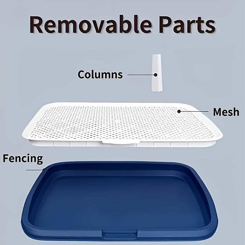 Indoor Dog Potty Tray with Removable Grating - Leak-Proof Puppy Training Toilet, Washable Pee Pad Holder for Apartments, Easy Clean Dog Bathroom, 7 Colors, Small & Large Sizes