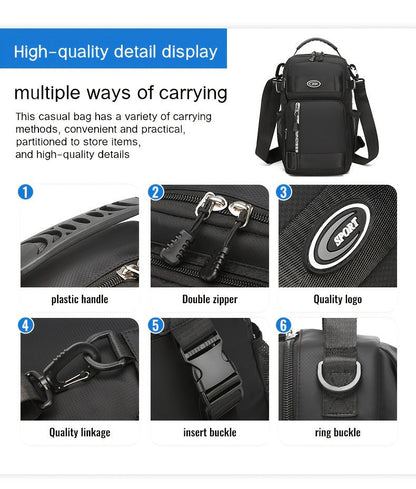 Crossbody Chest Bag Unisex Multipurpose Shoulder Sling Bag with Adjustable Strap Zipper Closure Versatile Carry Styles for Daily Use Travel Outdoor Black Grey
