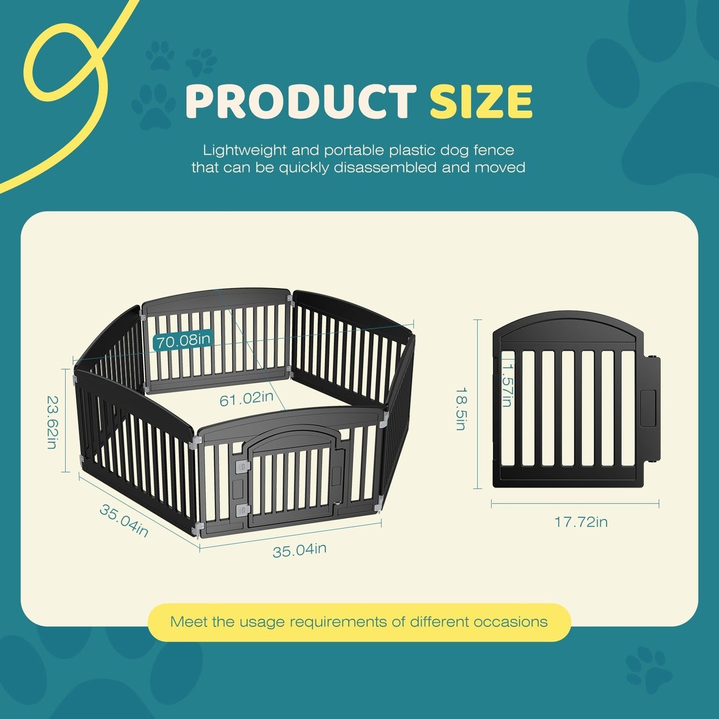 Foldable Dog Playpen & Indoor Outdoor Pet Fence – Portable, Easy to Clean, 4-Panel & 6-Panel, White & Black