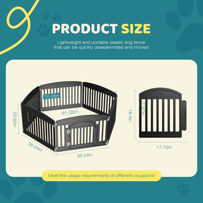 Foldable Dog Playpen & Indoor Outdoor Pet Fence – Portable, Easy to Clean, 4-Panel & 6-Panel, White & Black