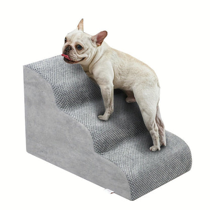 Dog Stairs for High Beds & Sofa - Extra Wide Foam Pet Steps with Non-Slip Bottom, Soft Cushioned Dog Ramp for Couch, Ideal for Small Dogs, Senior & Injured Pets, 2/3/4 Steps, 6 Colors