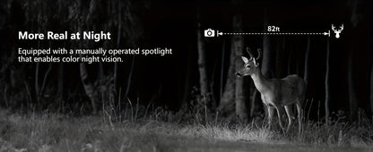 Solar Powered Trail Camera 4K Cellular - 4G LTE No WiFi, 0.2s Trigger, 82ft Night Vision, 120° Wide Angle, Built-in SIM Card for Hunting & Wildlife