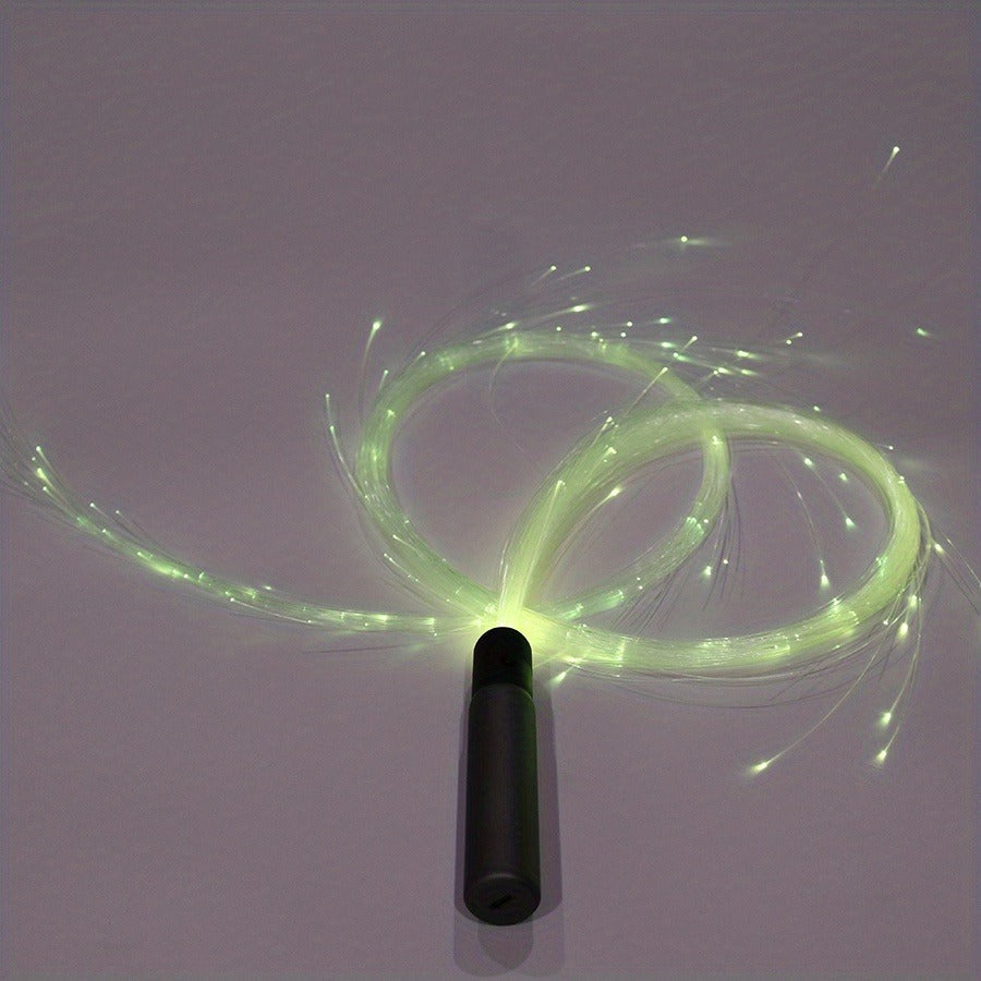 Rechargeable LED Fiber Optic Whip | 7-Color Glow Rave Dance Toy