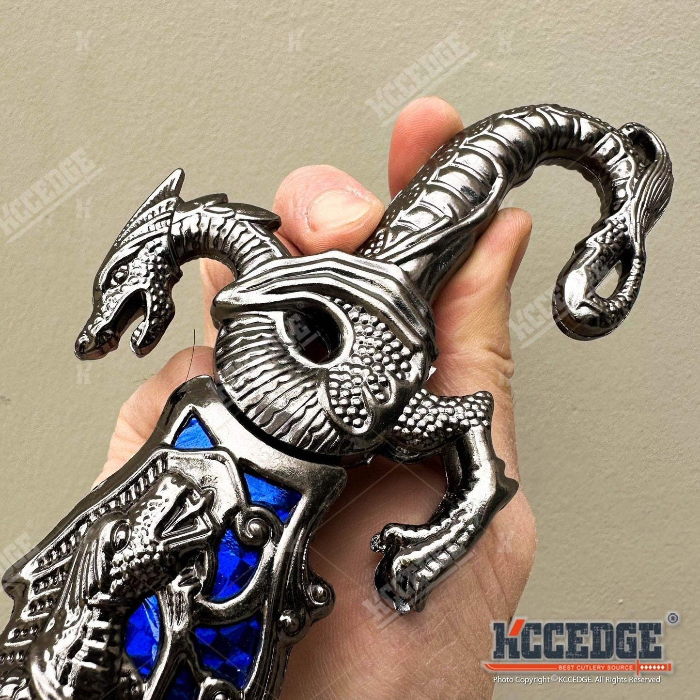 Medieval Fantasy Fixed Blade Knife with Scabbard – 9" Dragon Cosplay Collectible Dagger, 440 Stainless Steel, Historical Replica for Display & Medieval Fair Props