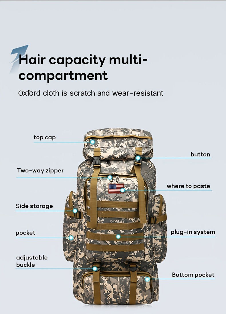 Tactical Backpack for Men & Women – Lightweight Packable Hiking Backpack 21L, Multi-Compartment Camping Rucksack with Adjustable Straps, Waterproof Outdoor Daypack for Camping, Trekking & Travel