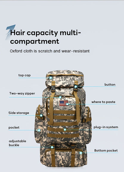 Tactical Backpack for Men & Women – Lightweight Packable Hiking Backpack 21L, Multi-Compartment Camping Rucksack with Adjustable Straps, Waterproof Outdoor Daypack for Camping, Trekking & Travel