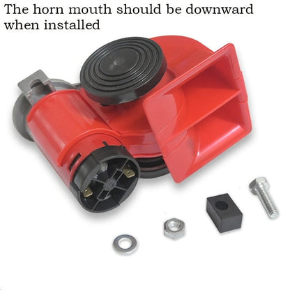 Dual Air Horn Kit 12V/24V 105-137dB with Air Compressor - Super Loud Aluminum Alloy Trumpet Horn for Truck, Train, SUV, Motorcycle, Car & Boat, Universal Electric Horn Easy Install