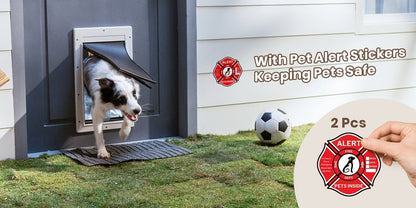 Dog Door 3-Flap Magnetic Pet Door for Interior & Exterior Doors or Wall – Heavy Duty Insulated Doggie Door with Closing Panel, Medium & Large, Fits Dogs 45–100 lbs, White & Black