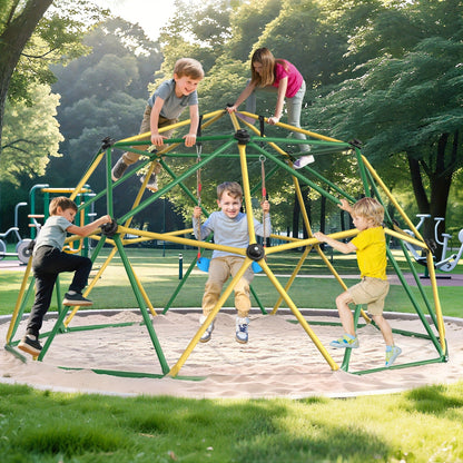 10FT Kids Climbing Dome with Hammock Swing Disc Swing Backyard Jungle Gym Steel Frame Outdoor Play Equipment 1000 LBS Capacity Gift for Boys Girls Ages 3-10