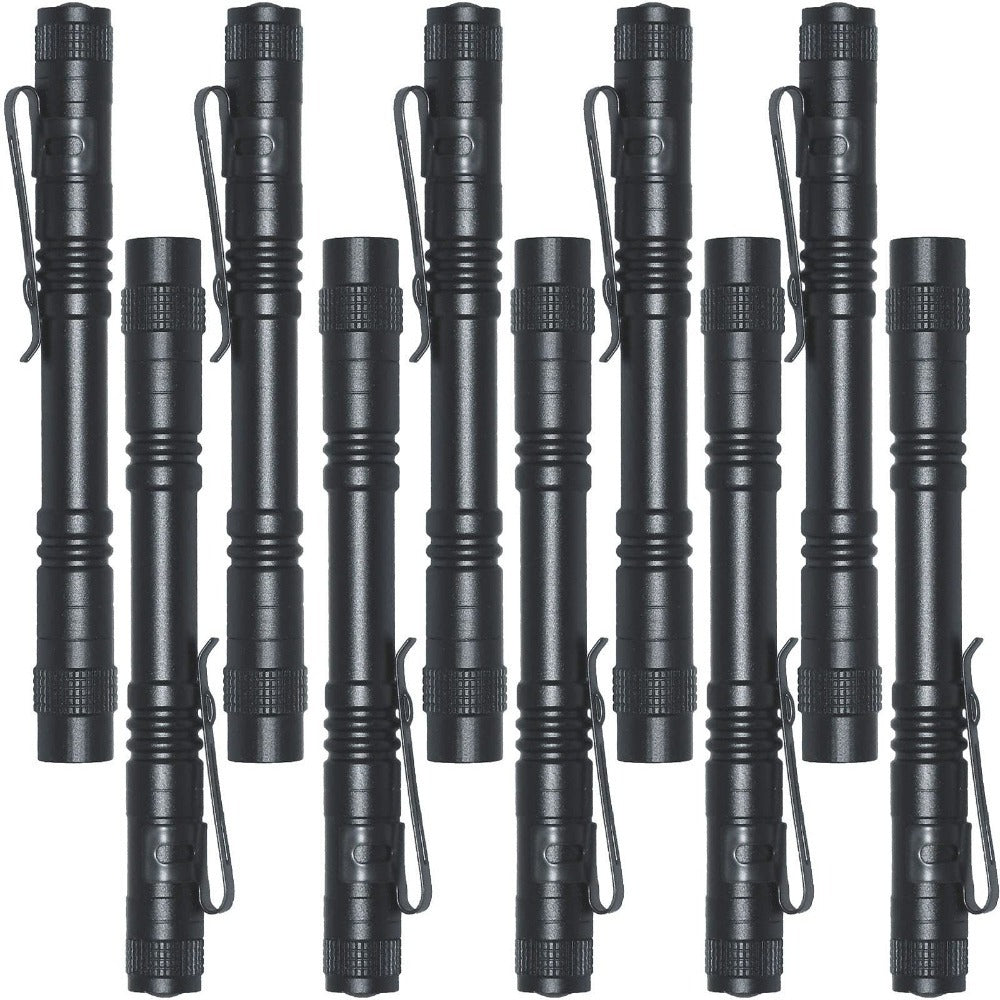 Pen Light Flashlights Bulk Pack with Clip - Mini Slim LED Pocket Torch for Camping, Outdoor, Home & Emergency Use, 5/10/20pcs (Batteries Not Included)