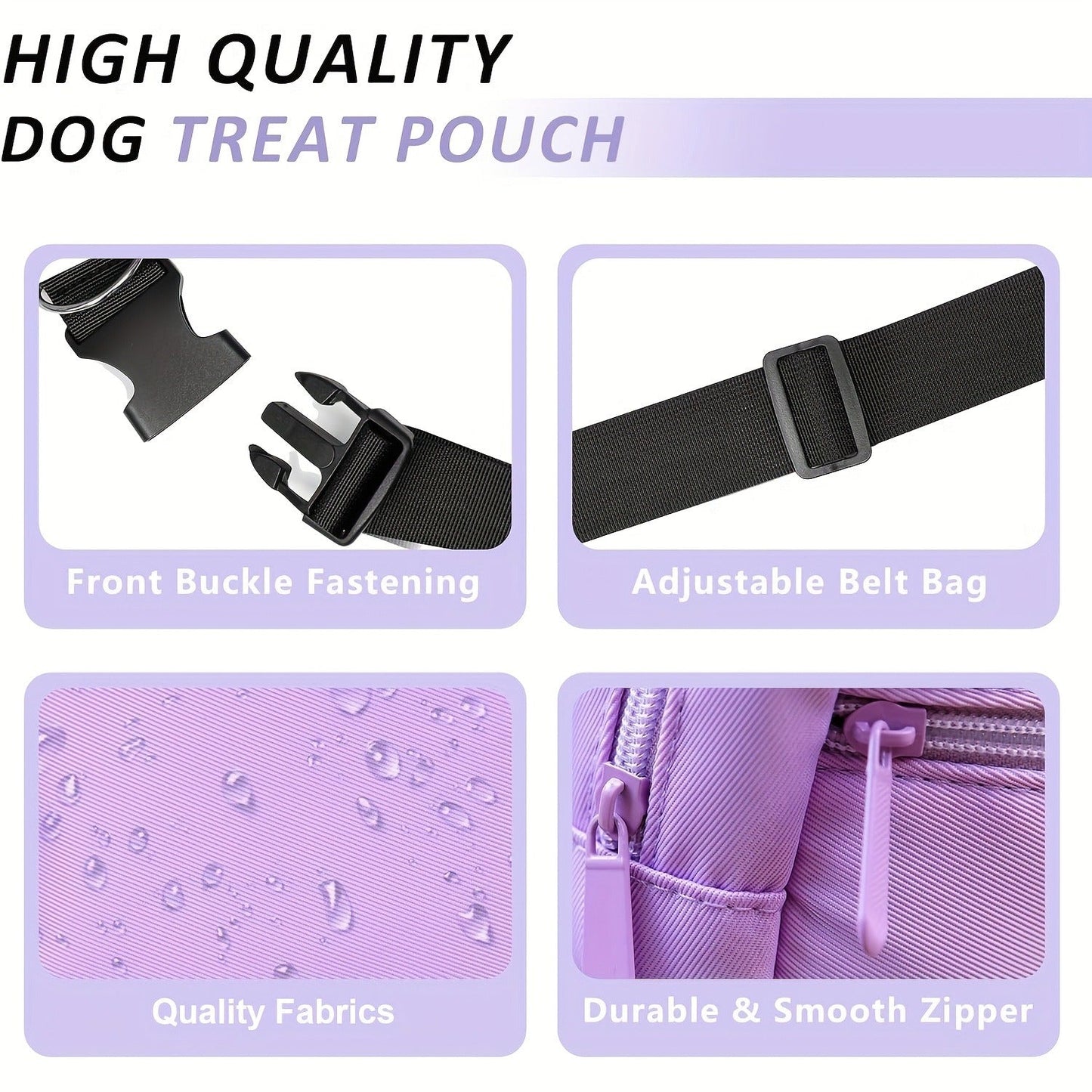 Dog Treat Pouch for Training - Waist Belt Bag with Poop Bag Dispenser, Detachable Treat Bag & Carabiner - Dog Walking Bag for Puppy Training Rewards, Fits Phone, Keys & Water Bottle