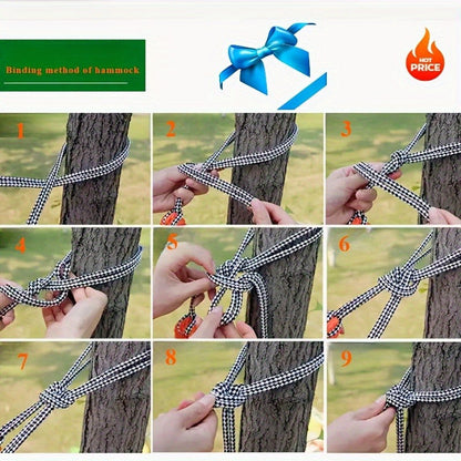 Camping Hammock Single Person Colorful Fabric Anti-Roll Design 330 lbs Capacity with Tree-Friendly Straps Portable Carrying Bag Outdoor Indoor Backyard Lounging
