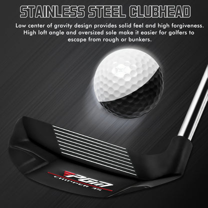 Golf Chipper Club Stainless Steel Head Regular Flex Steel Shaft 35 or 43 Degree Loft Blade Putter for Men Women Short Game Chipping Putting Wedge Championship Legal
