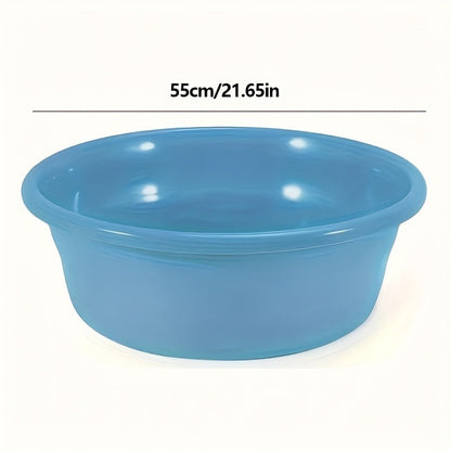 Plastic Wash Basin 12 Quart Stackable Round Tub - Portable Household Washing Bowl for Kitchen, Camping, Face Washing, Fruit & Vegetable Cleaning, Dish Washing & Bottle Rinsing, 4 Colors, Small to Oversized