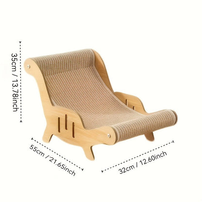 Cat Scratcher Lounge Chair 2-in-1 Natural Sisal Sofa Bed No Shedding Breathable Ultra Durable Oversized Design for Scratching Napping Playing, All-Season Multi-Functional Cat Scratch Bed, 1pc