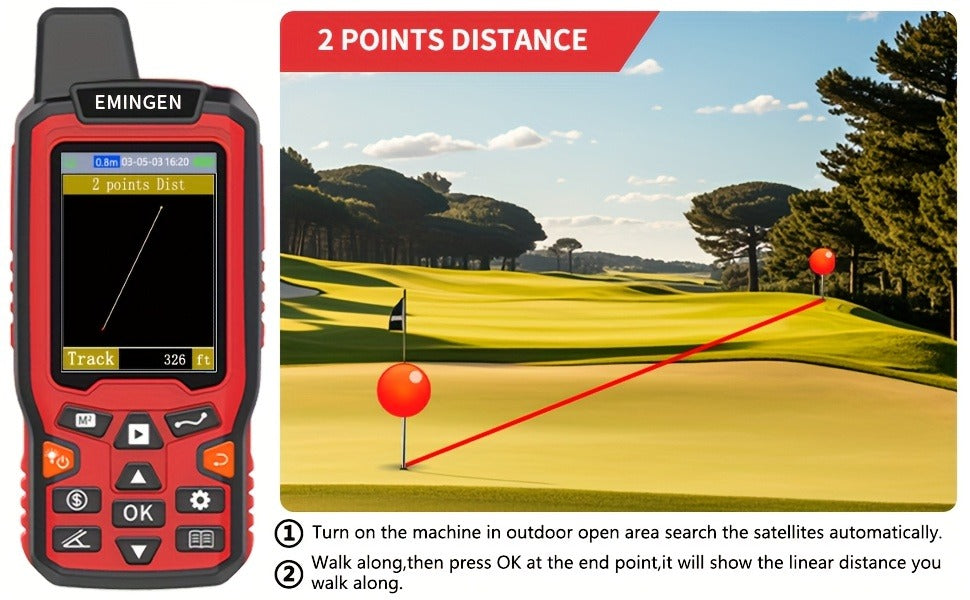 Handheld GPS Land Surveying Equipment – High-Precision 2.4" LCD Area Measuring Tool for Farmland, Forest, Ranch & Mining | ZL180