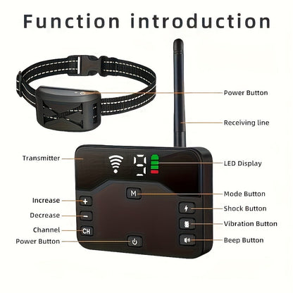 Wireless Dog Fence System with Remote Training Collar - 2.4GHz 800ft Range, 9-Level Adjustable, Containment System for Small Medium Large Dogs, 1/2/3 Dogs
