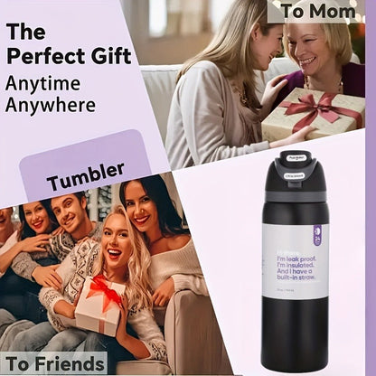 32oz Insulated Water Bottle with Straw - 304 Stainless Steel Vacuum Flask Keeps Cold 24H Hot 12H, Large Capacity Leak-Proof Sports Bottle for Gym, Camping, Office & Outdoor Adventures