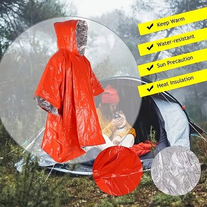 Emergency Rain Poncho 4 Pack & 14 Pack – Retains 90% Body Heat, Reusable Waterproof Raincoat for Men Women Adults, Camping Hiking Survival Kit Gear