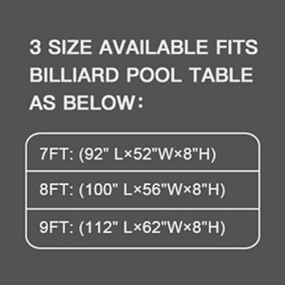 Leatherette Pool Table Cover 7 8 9FT Waterproof Tearproof Billiard Table Protector with Leg Cutouts Scratch-Resistant Easy-Clean Protective Cover Black