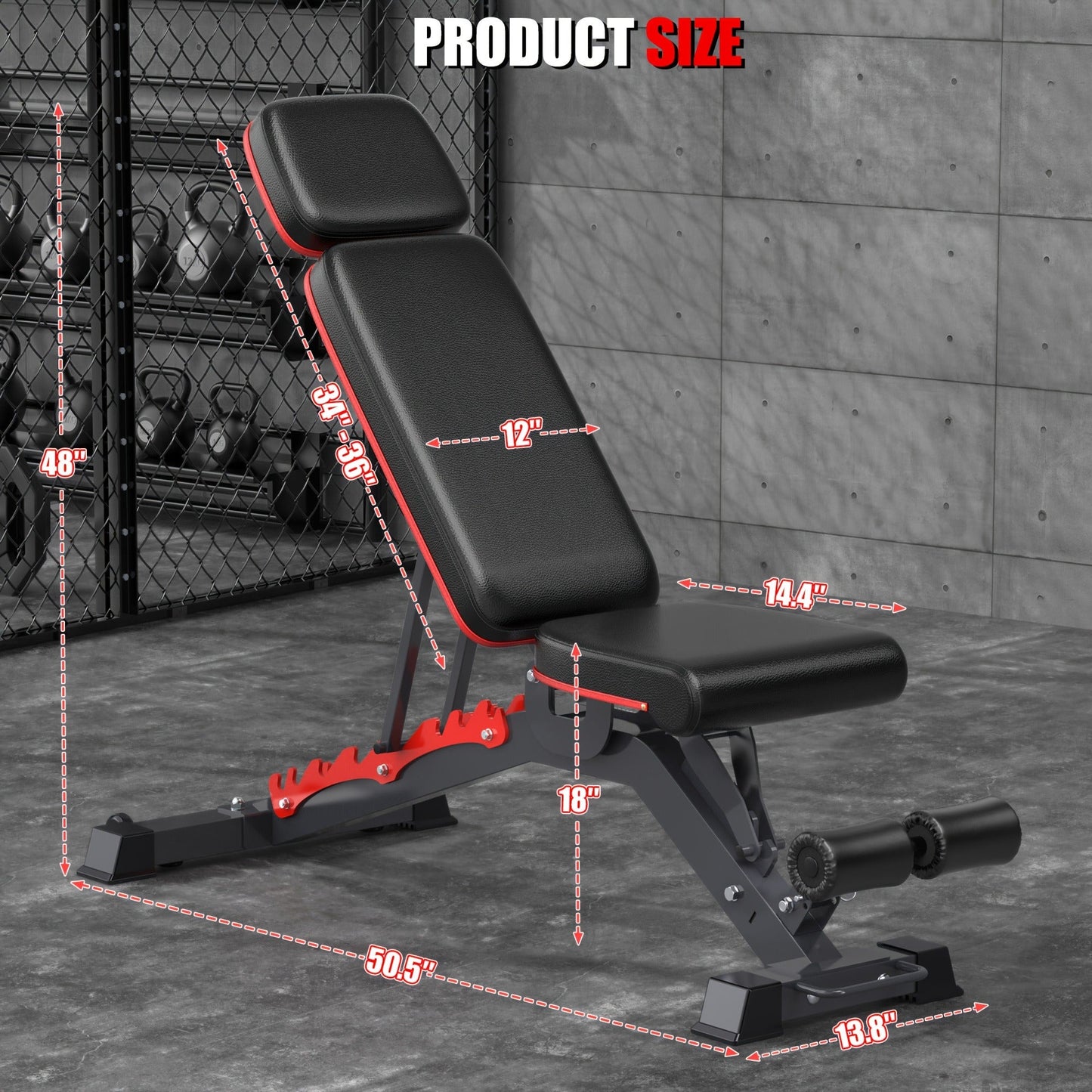 14-in-1 Adjustable Weight Bench Foldable – 770lb Capacity, Multi-Function Full Body Strength Training, Space-Saving Design – Home Gym Workout Bench