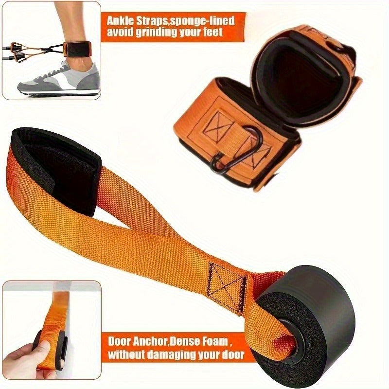 300lb Resistance Band Set – 6 Levels 25-75lb, Handles, Door Anchor & Ankle Straps – Heavy Duty Home Gym Kit for Full Body Strength Training, Muscle Building & Toning