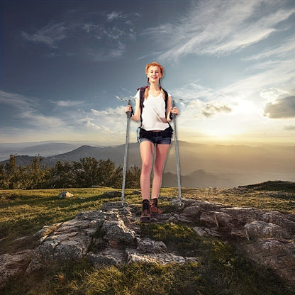 7-in-1 Tactical Hiking Staff – Extendable Foldable Survival Walking Stick with Compass, Fire Starter, Saw Blade, Screwdriver & Pliers – Aluminum Alloy or Stainless Steel, Camping & Hiking Gift